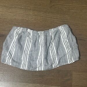 Hollister Black and White Striped Crop Top